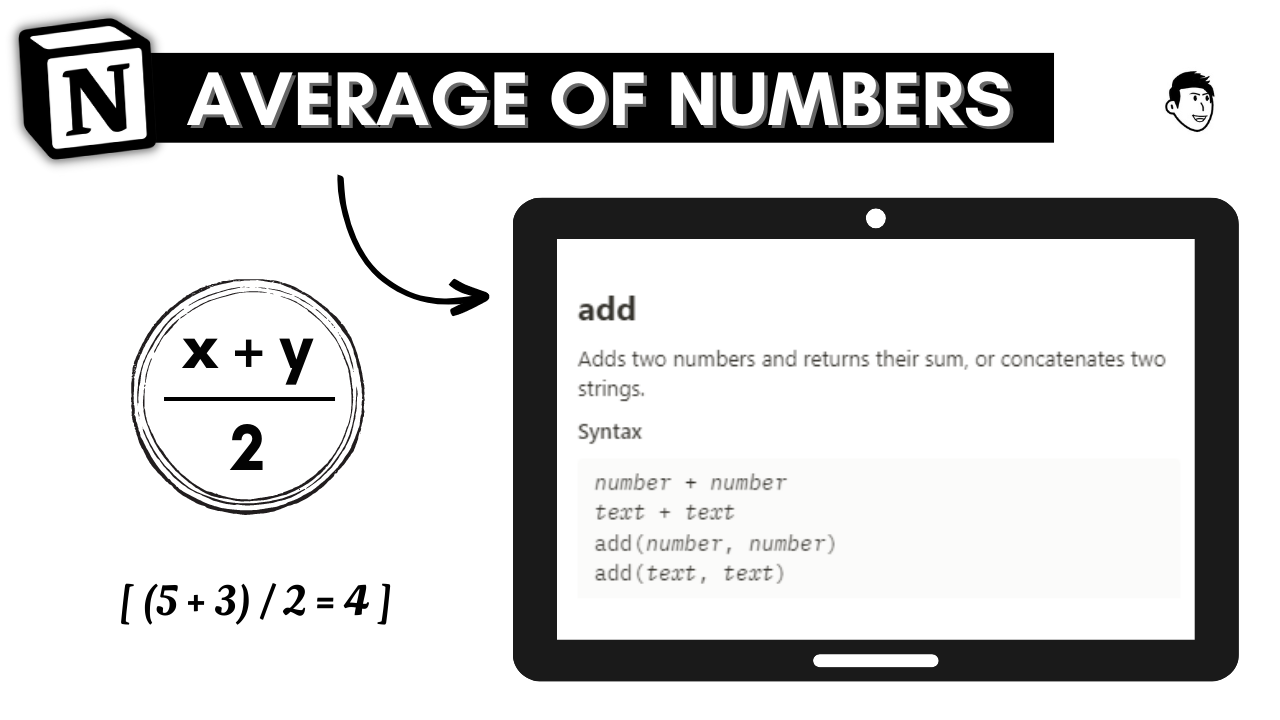 how to find average of numbers in notion, average of numbers, notion formula, average in notion